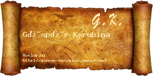 Gáspár Kerubina névjegykártya